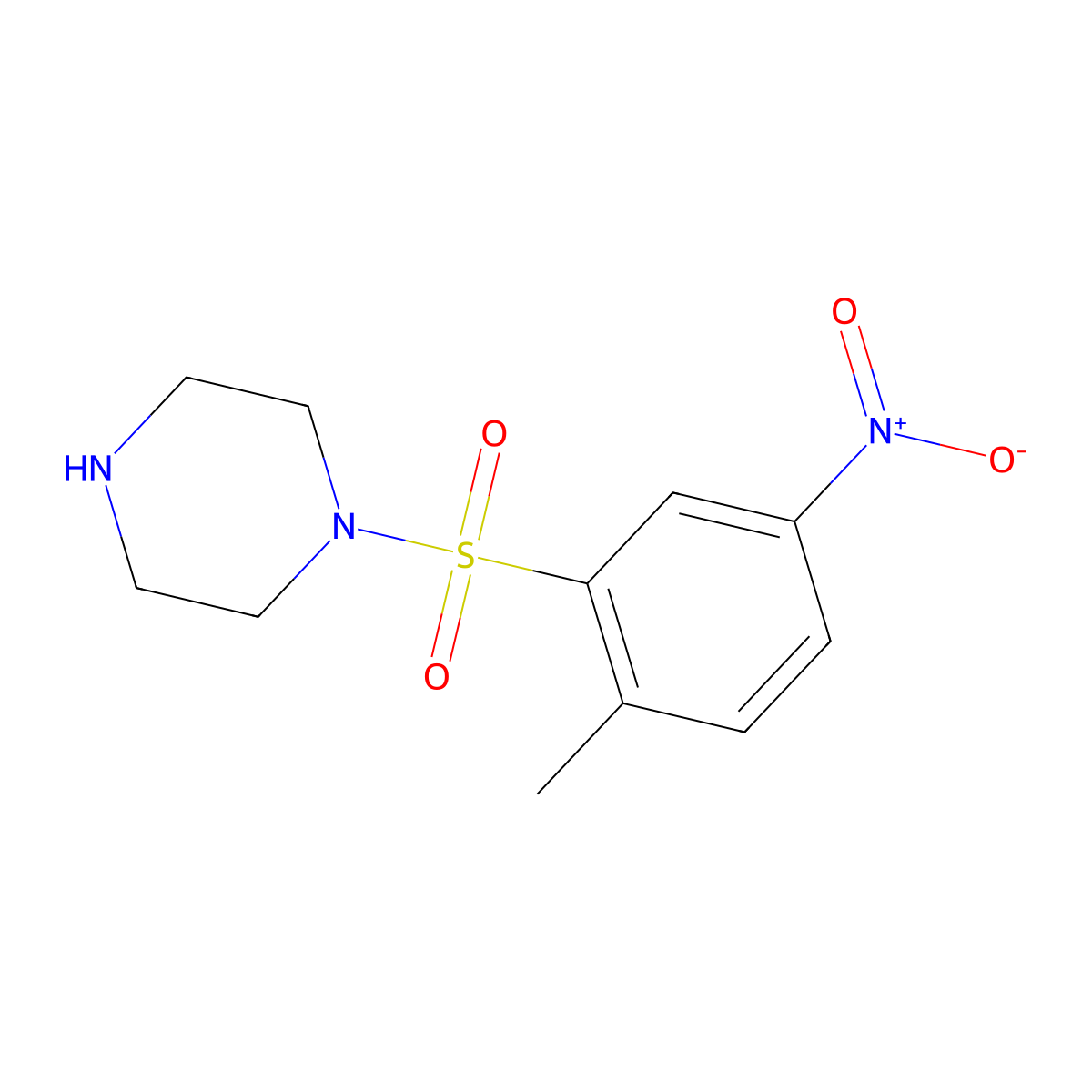1-(2-Methyl-5-nitrobenzenesulfonyl)piperazine molecular structure, CAS 744241-86-9
