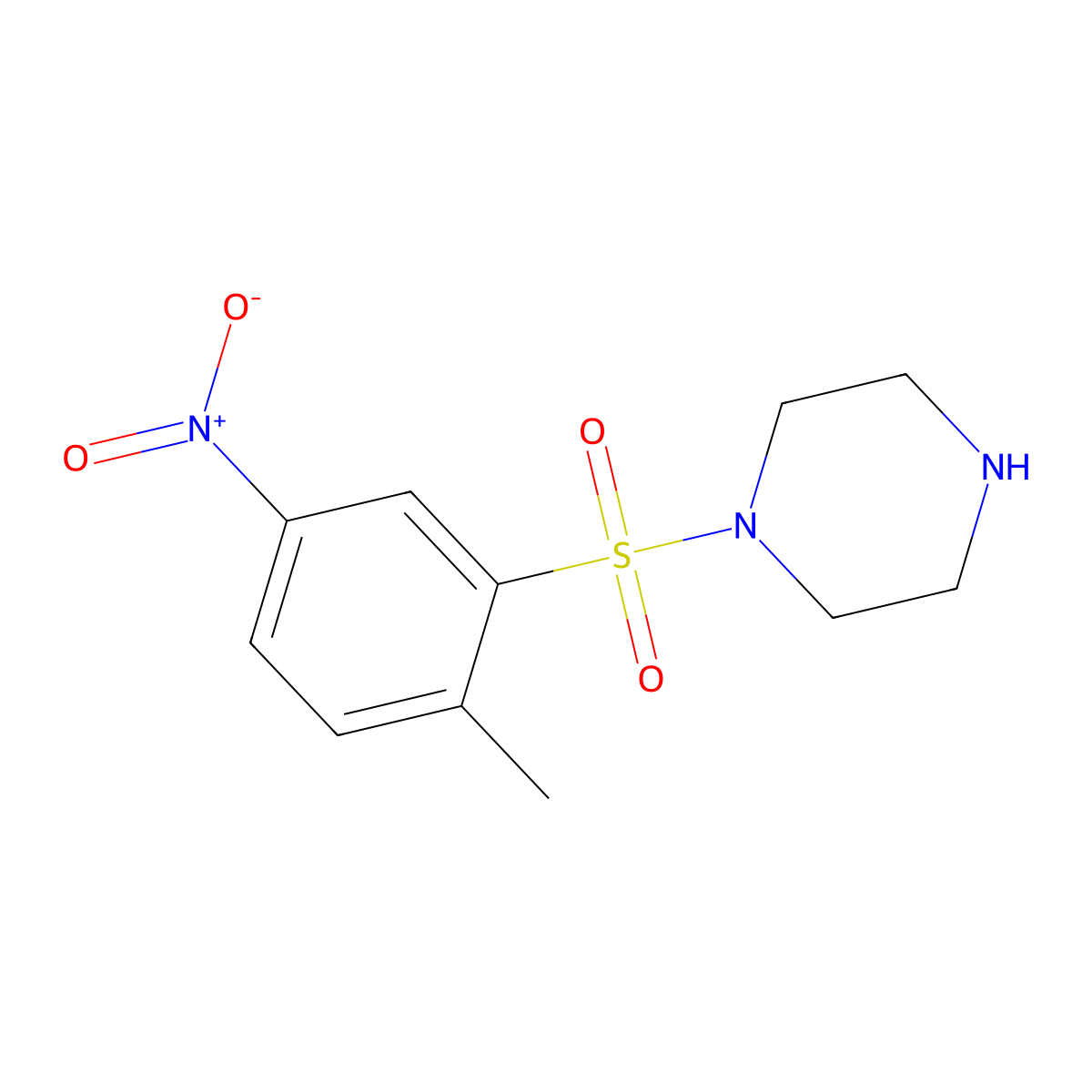 1-(2-Methyl-5-nitrobenzenesulfonyl)piperazine molecular structure, CAS 744241-86-9