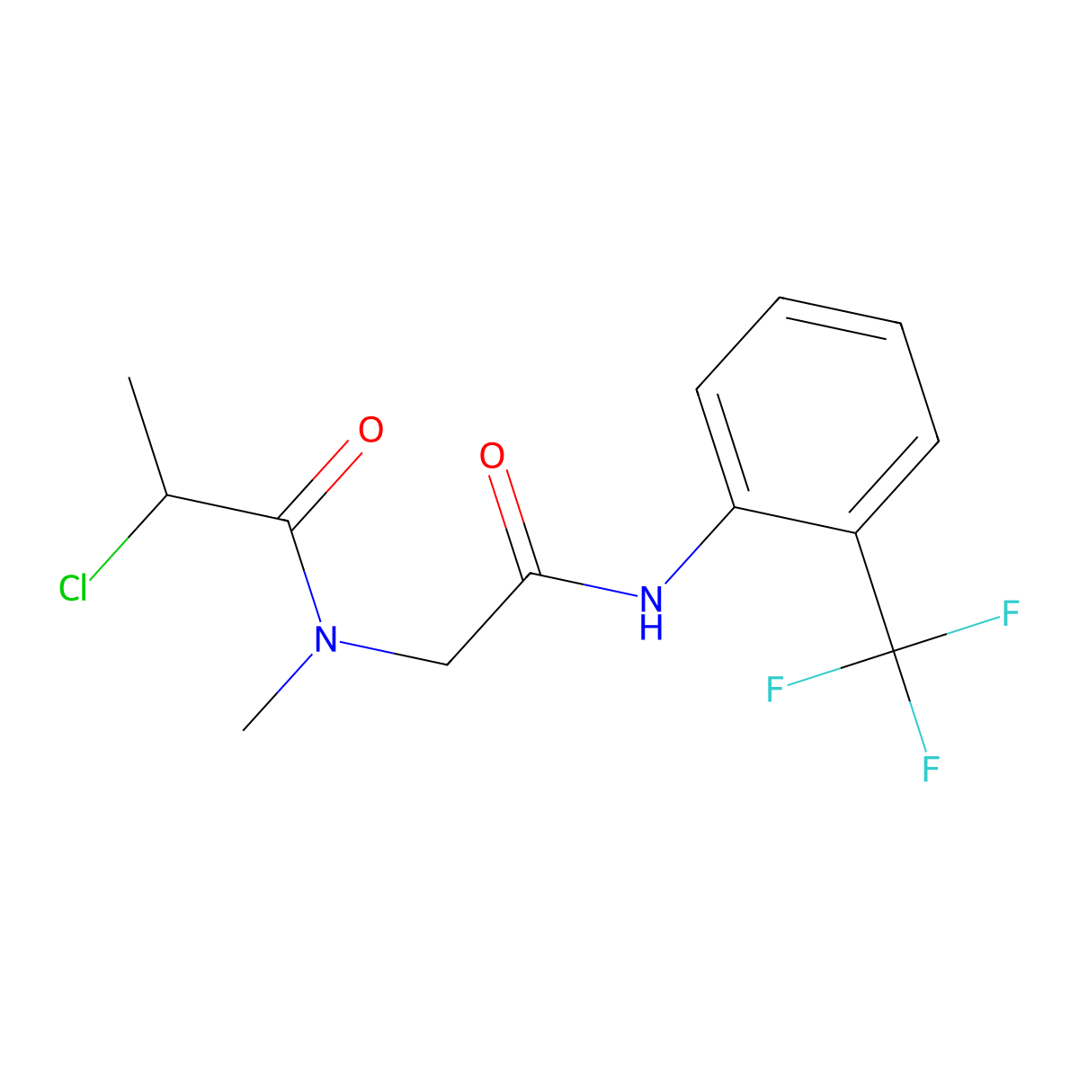 2-Chloro-N-methyl-N-({[2-(trifluoromethyl)phenyl]carbamoyl}methyl)propanamide molecular structure, CAS 744241-90-5