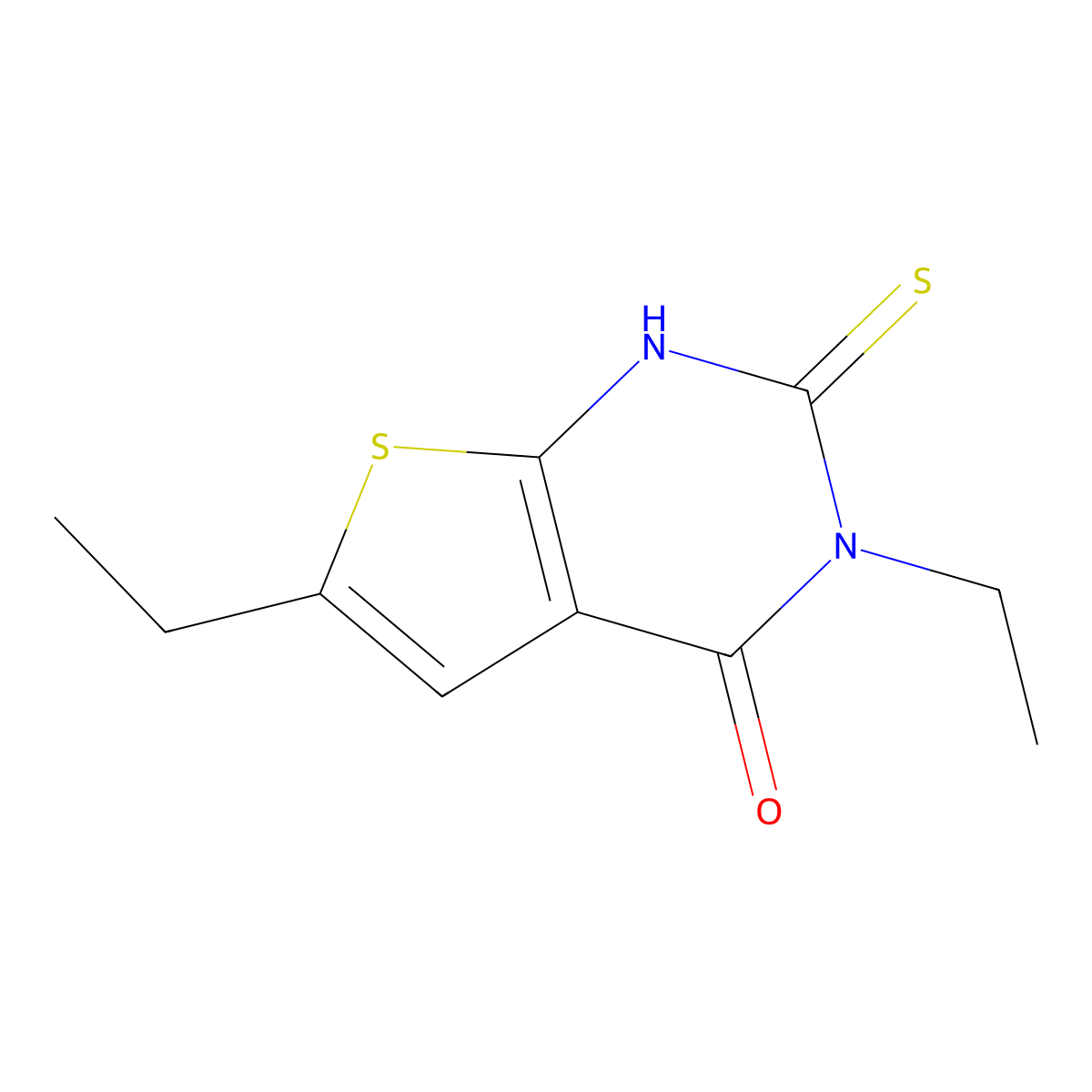 3,6-diethyl-2-mercaptothieno[2,3-d]pyrimidin-4(3H)-one molecular structure, CAS 744242-07-7