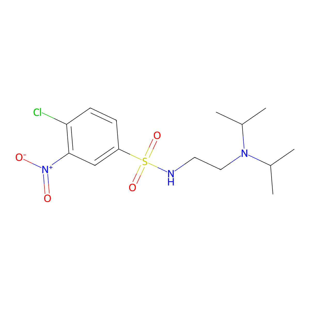 N-{2-[bis(propan-2-yl)amino]ethyl}-4-chloro-3-nitrobenzene-1-sulfonamide molecular structure, CAS 744242-80-6