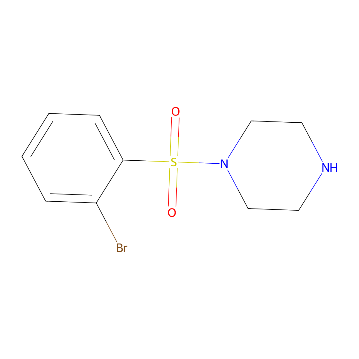 1-((2-Bromophenyl)sulfonyl)piperazine molecular structure, CAS 744243-41-2
