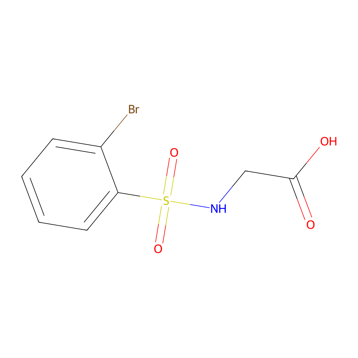 2-(2-Bromobenzenesulfonamido)acetic acid molecular structure, CAS 744243-47-8