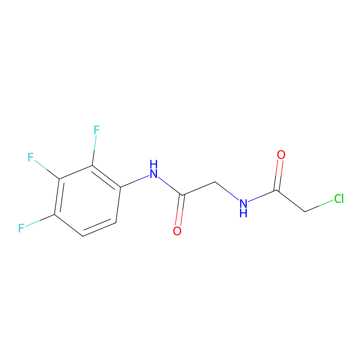 2-chloro-N-{[(2,3,4-trifluorophenyl)carbamoyl]methyl}acetamide molecular structure, CAS 744243-49-0