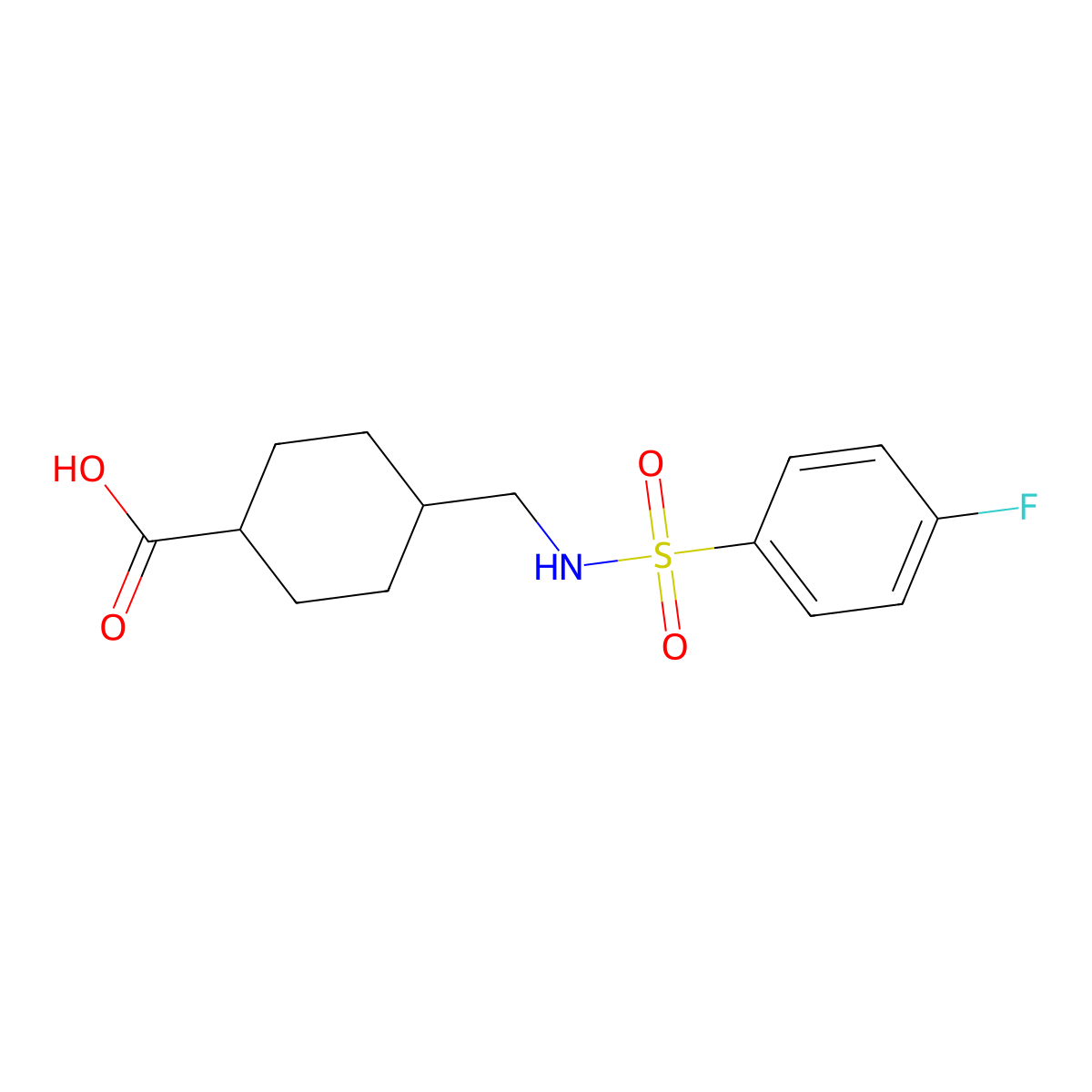 (1R,4R)-4-[(4-Fluorobenzenesulfonamido)methyl]cyclohexane-1-carboxylic acid molecular structure, CAS 744248-54-2