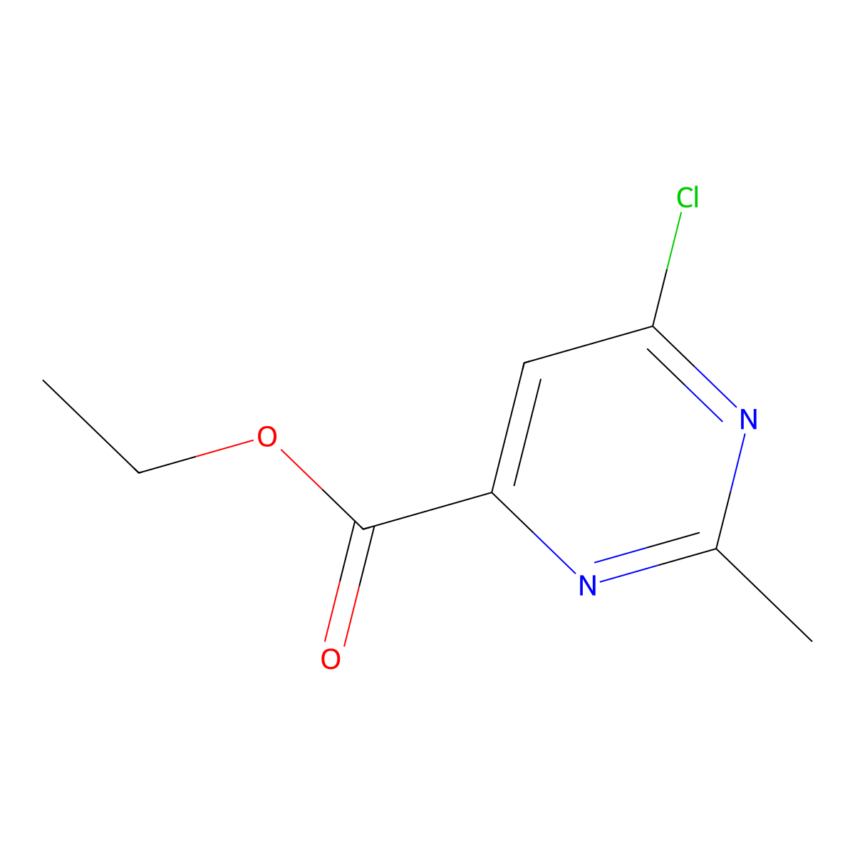 Ethyl 6-chloro-2-methylpyrimidine-4-carboxylate molecular structure, CAS 744253-37-0