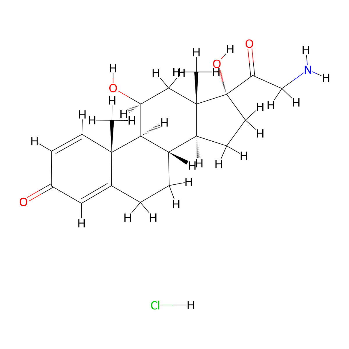 21-Amino-11,17-dihydroxy-(11b)-pregna-1,4-diene-3,20-dione hydrochloride molecular structure, CAS 744254-09-9
