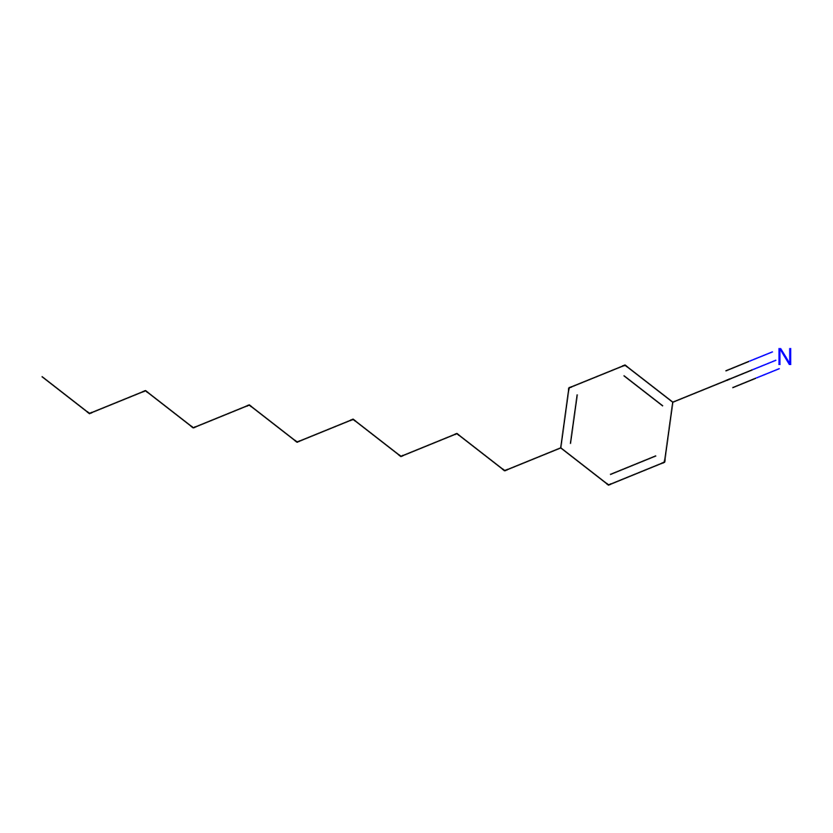 4-Decylbenzonitrile molecular structure, CAS 744255-67-2