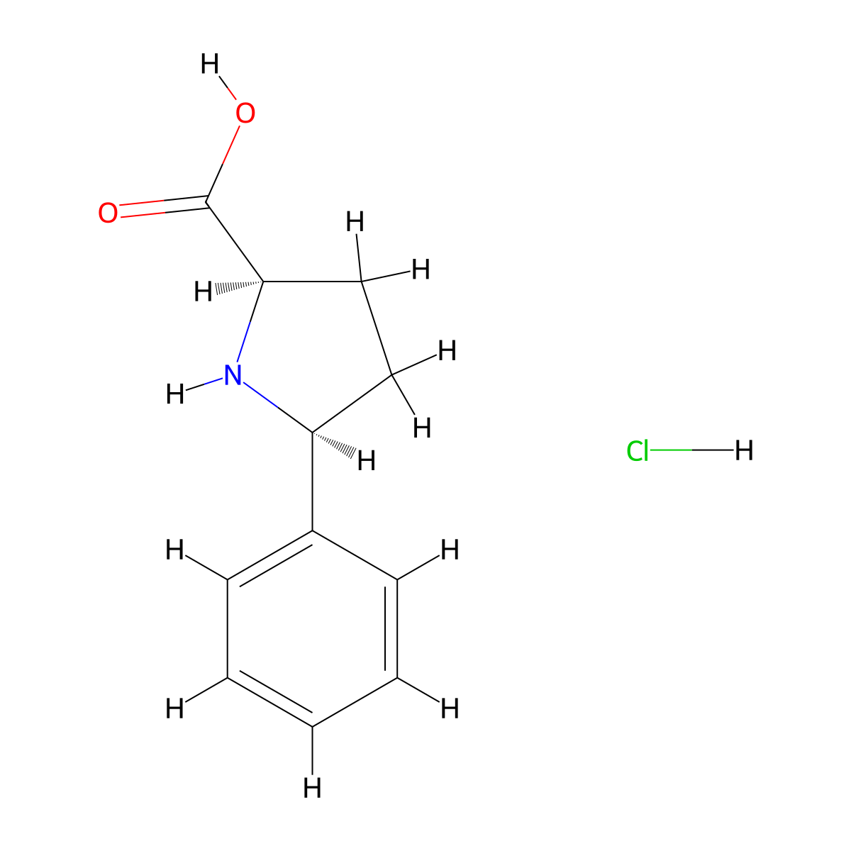 (2r,5s)-5-Phenylpyrrolidine-2-carboxylic acid hydrochloride molecular structure, CAS 744256-96-0