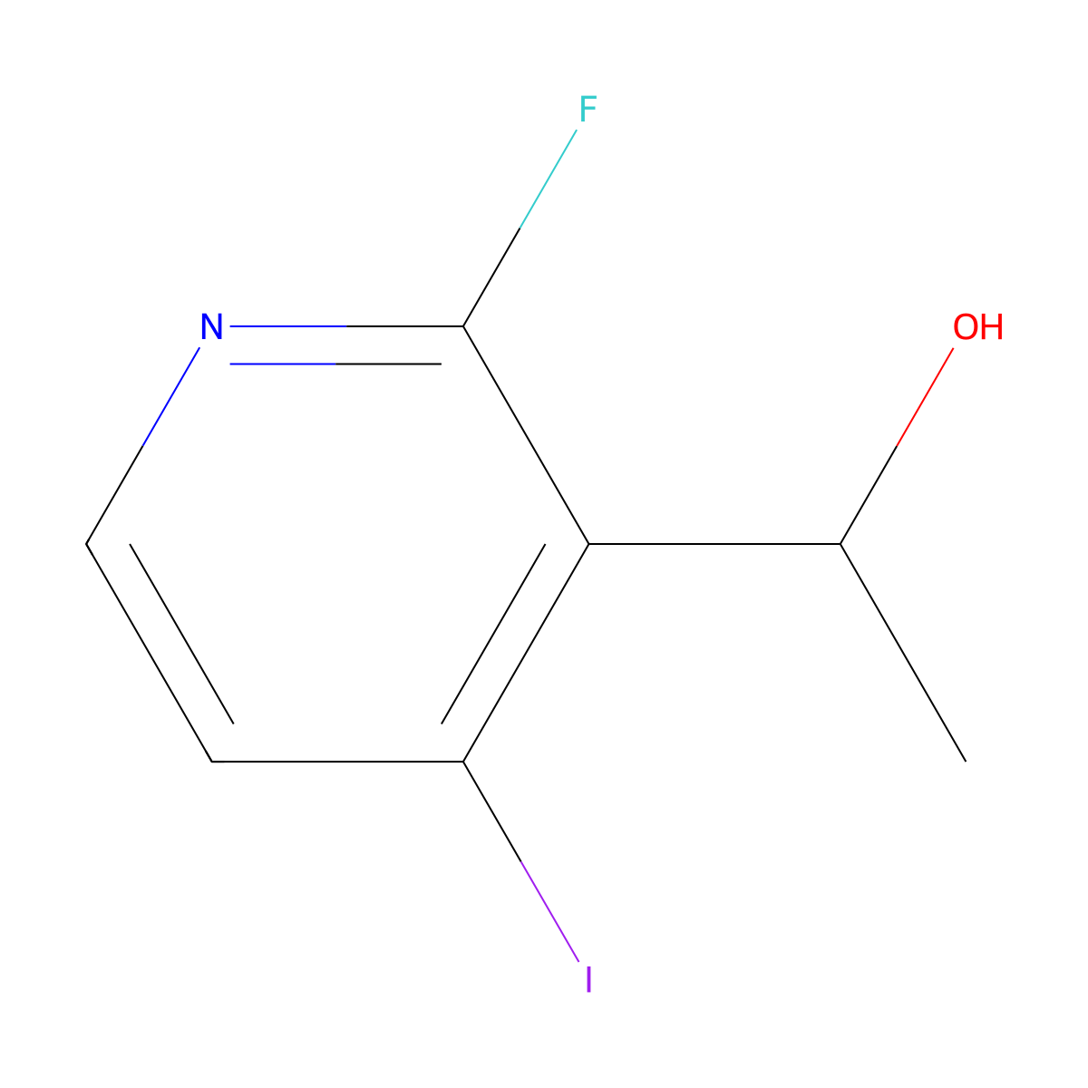 1-(2-Fluoro-4-iodo-pyridin-3-yl)-ethanol molecular structure, CAS 744257-63-4