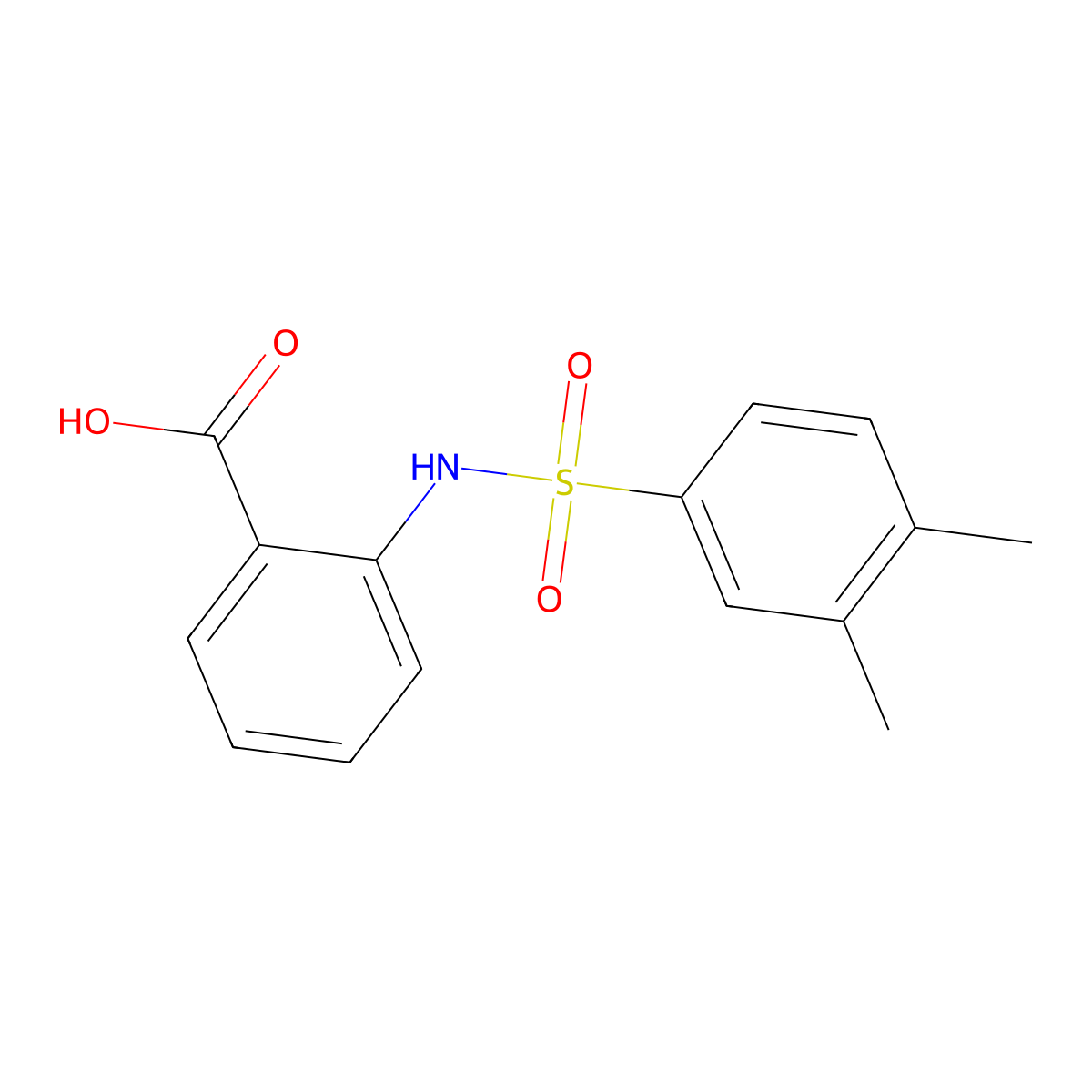 2-[(3,4-dimethylphenyl)sulfonylamino]benzoic Acid molecular structure, CAS 744262-46-2