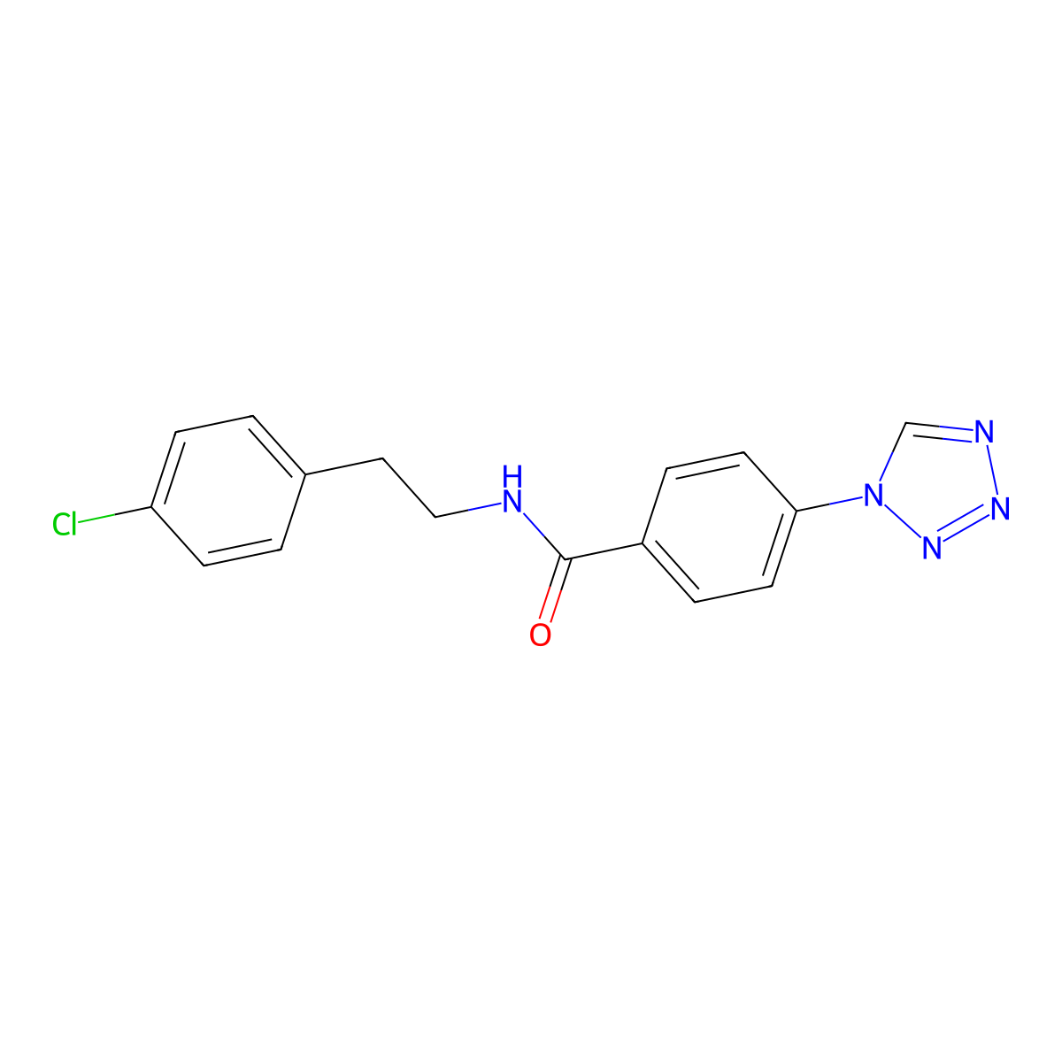 N-[2-(4-chlorophenyl)ethyl]-4-(tetrazol-1-yl)benzamide molecular structure, CAS 744263-16-9