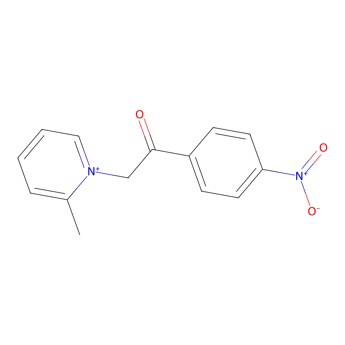 2-Methyl-1-[2-(4-nitro-phenyl)-2-oxo-ethyl]-pyridinium molecular structure, CAS 744266-00-0