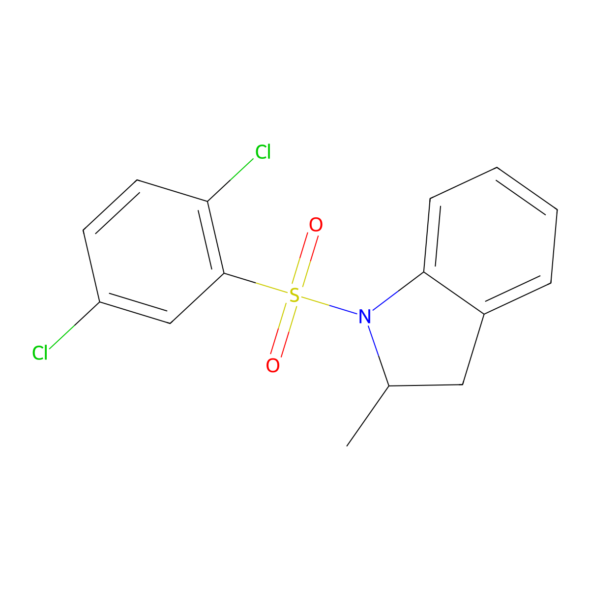 1,4-Dichloro-2-[(2-methylindolinyl)sulfonyl]benzene molecular structure, CAS 744267-33-2