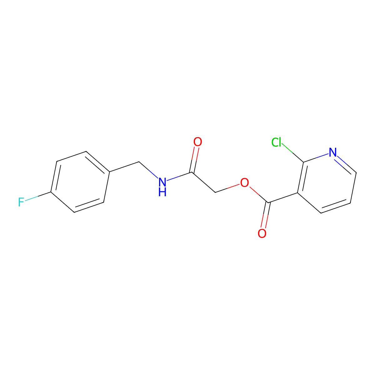 {[(4-Fluorophenyl)methyl]carbamoyl}methyl 2-chloropyridine-3-carboxylate molecular structure, CAS 744268-29-9