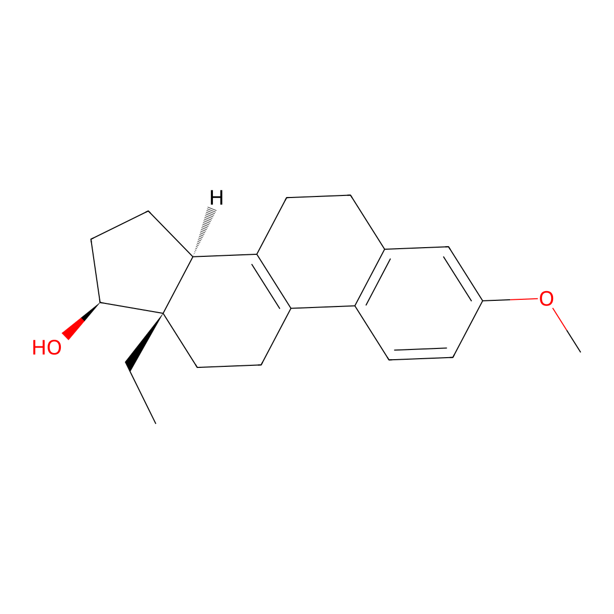 13-Ethyl-3-methoxygona-1,3,5(10),8-tetraen-17beta-ol molecular structure, CAS 7443-72-3