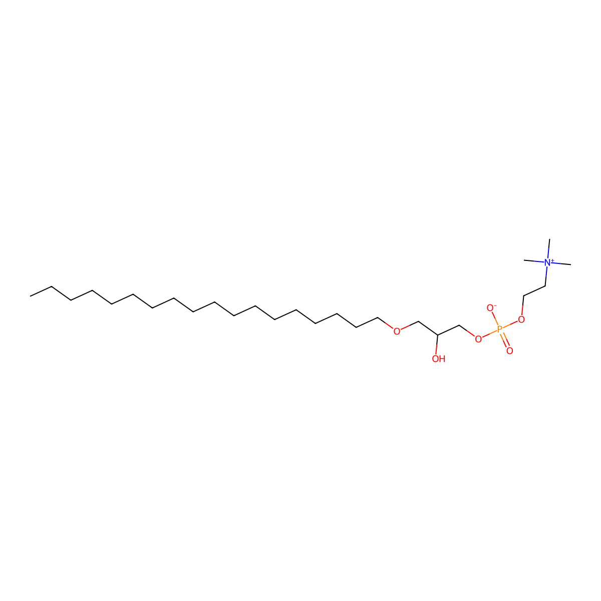 1-O-Octadecyl-SN-glycero-3-phosphocholine molecular structure, CAS 74430-89-0