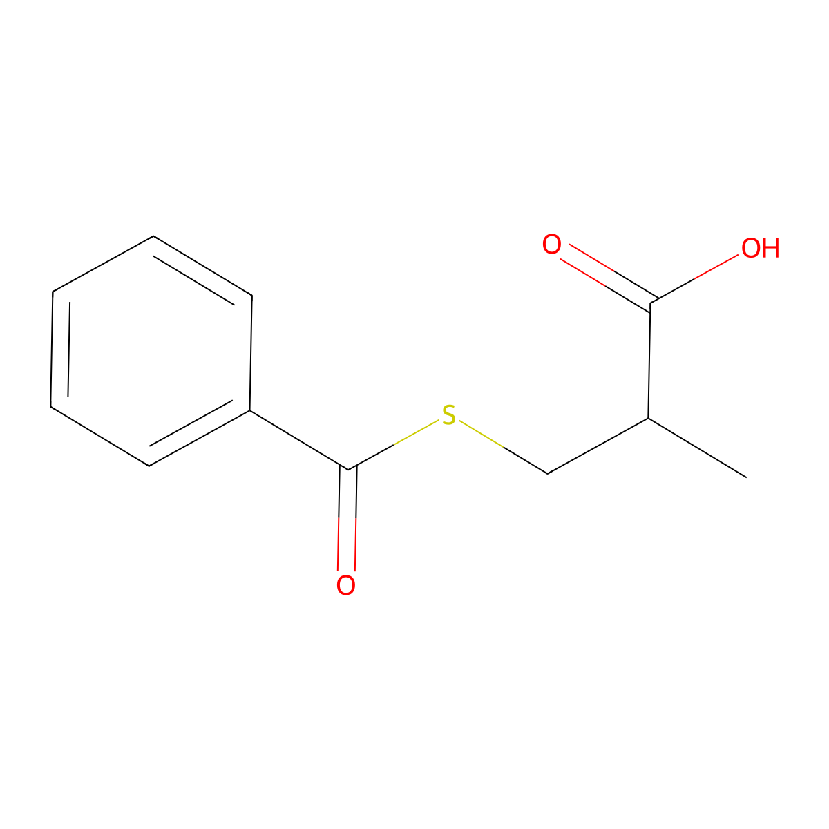 3-(Benzoylthio)-2-methylpropanoic acid molecular structure, CAS 74431-50-8
