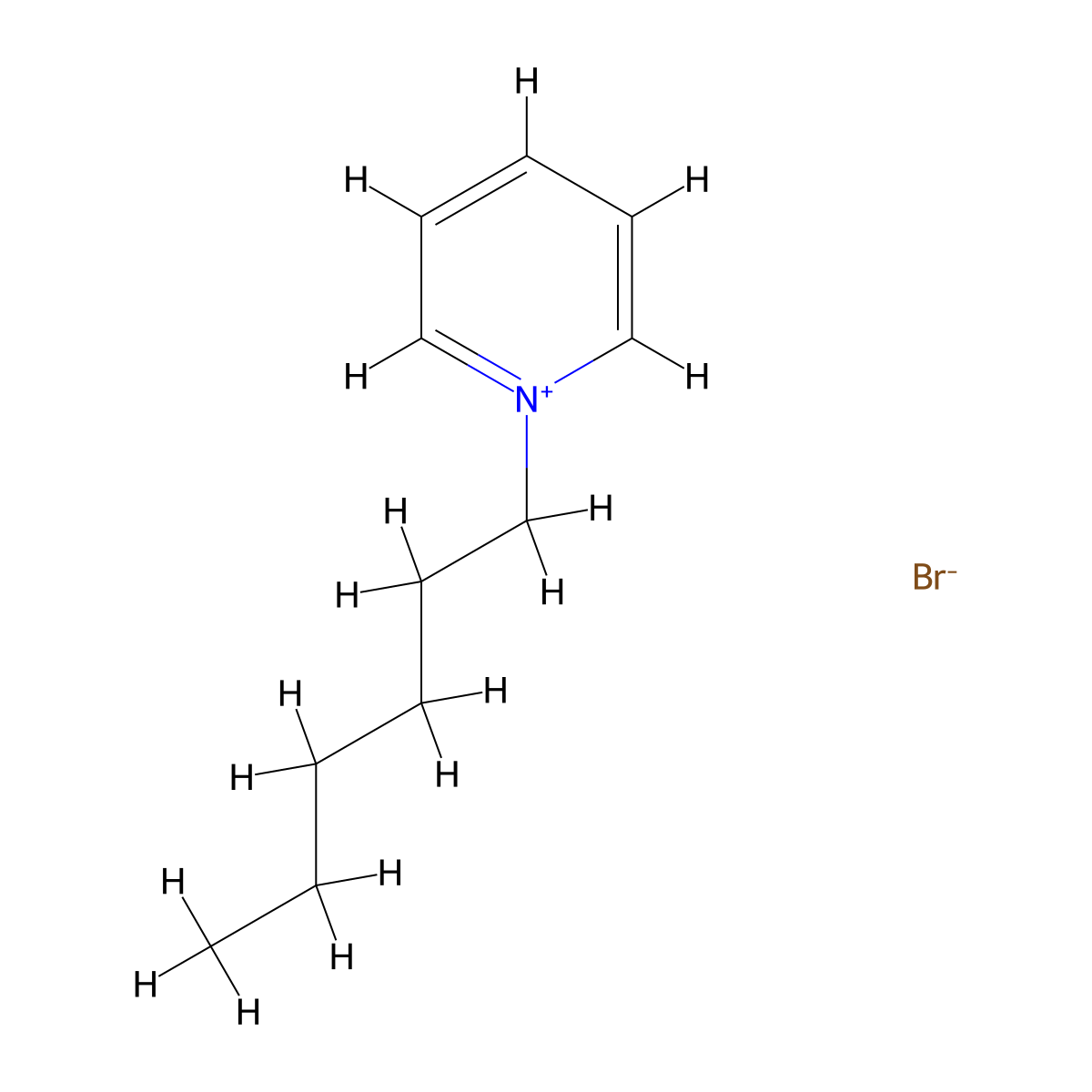 1-Hexylpyridinium bromide molecular structure, CAS 74440-81-6