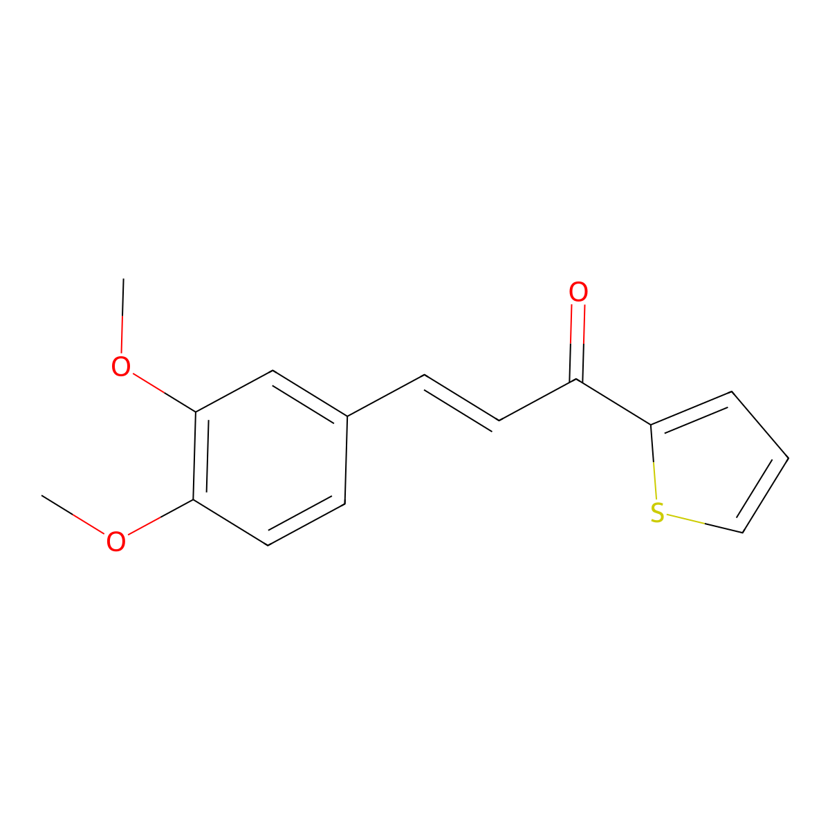 3-(3,4-Dimethoxyphenyl)-1-(2-thienyl)-2-propen-1-one molecular structure, CAS 74441-58-0
