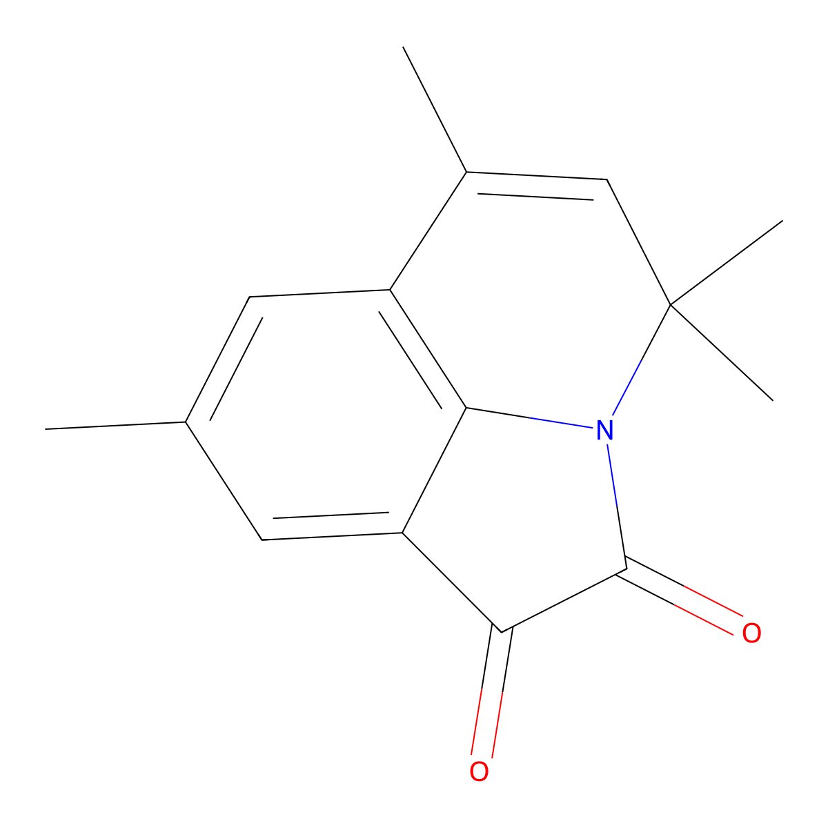 4,4,6,8-Tetramethyl-4H-pyrrolo[3,2,1-ij]quinoline-1,2-dione molecular structure, CAS 74442-16-3