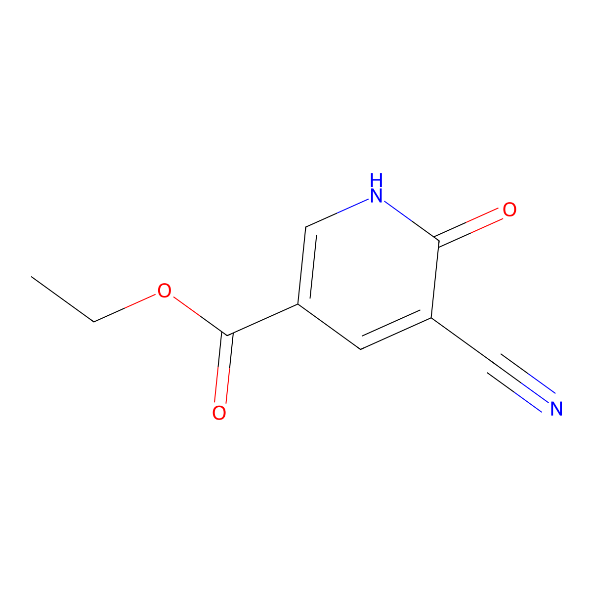 Ethyl 5-cyano-6-hydroxynicotinate molecular structure, CAS 74443-00-8