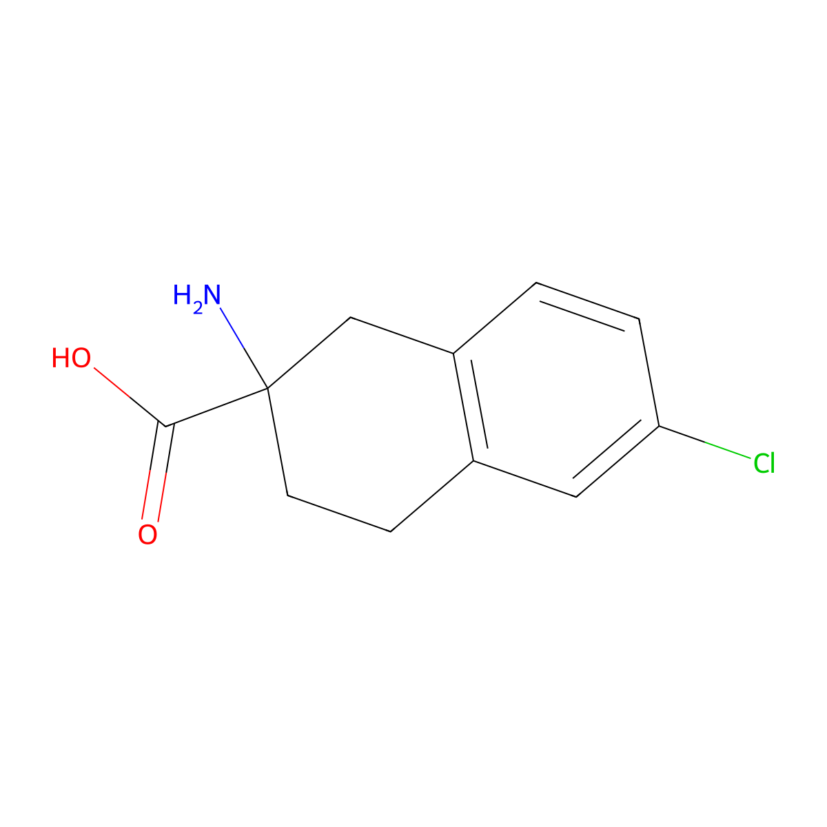 2-Amino-6-chloro-1,2,3,4-tetrahydronaphthalene-2-carboxylic acid molecular structure, CAS 74444-73-8
