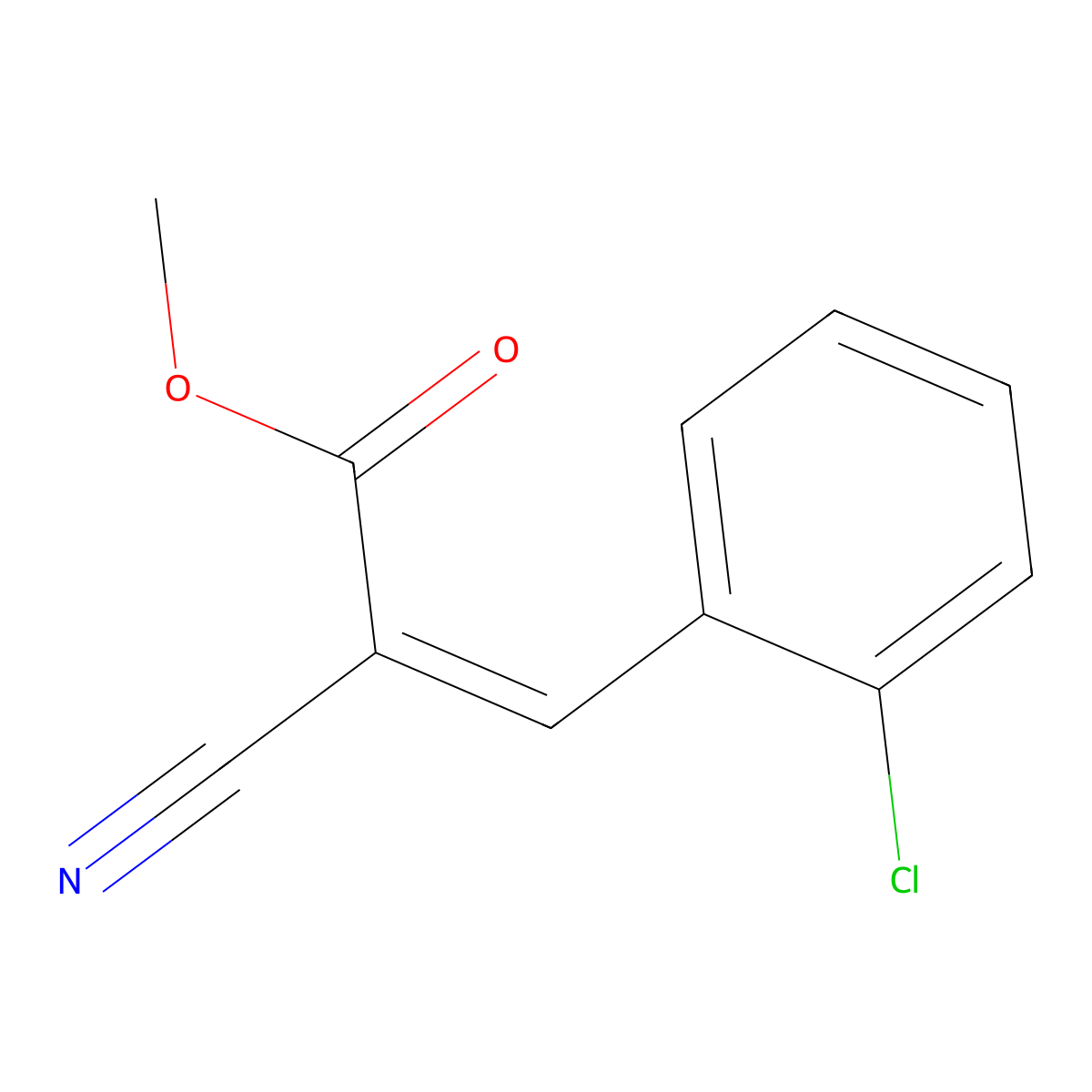 Methyl 2-chloro-alpha-cyanocinnamate molecular structure, CAS 74446-19-8