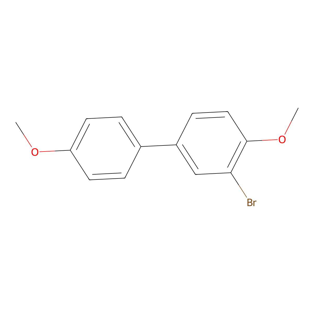 3-Bromo-4,4'-dimethoxy-1,1'-biphenyl molecular structure, CAS 74447-74-8