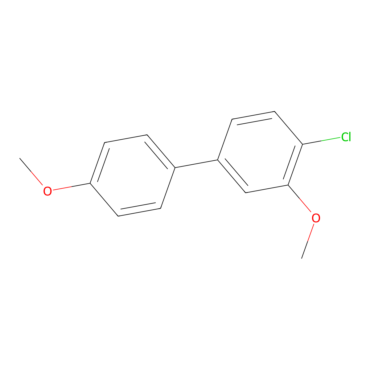 4-Chloro-3,4'-dimethoxy-1,1'-biphenyl molecular structure, CAS 74447-82-8