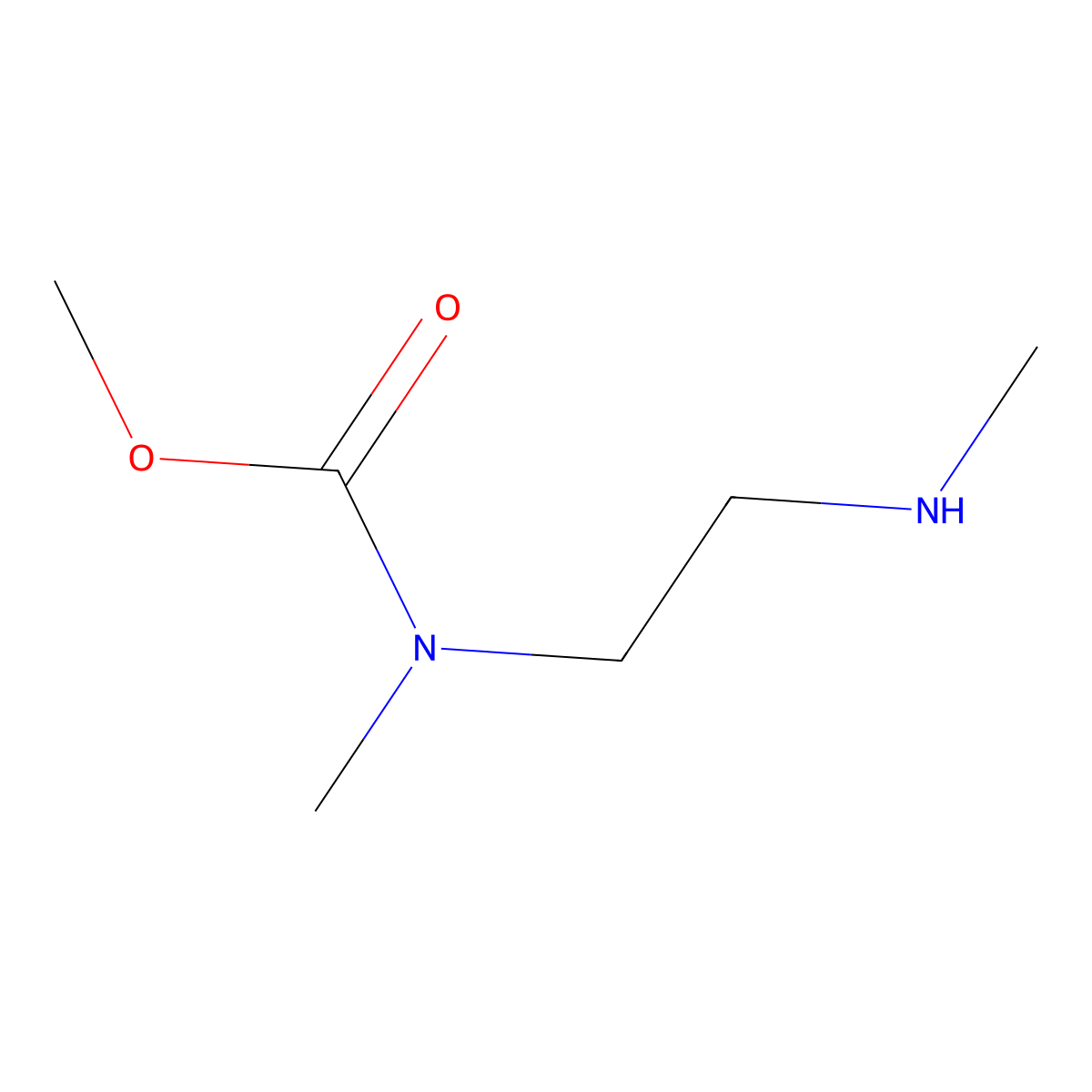 methyl N-methyl-N-(2-(methylamino)ethyl)carbamate molecular structure, CAS 74448-00-3