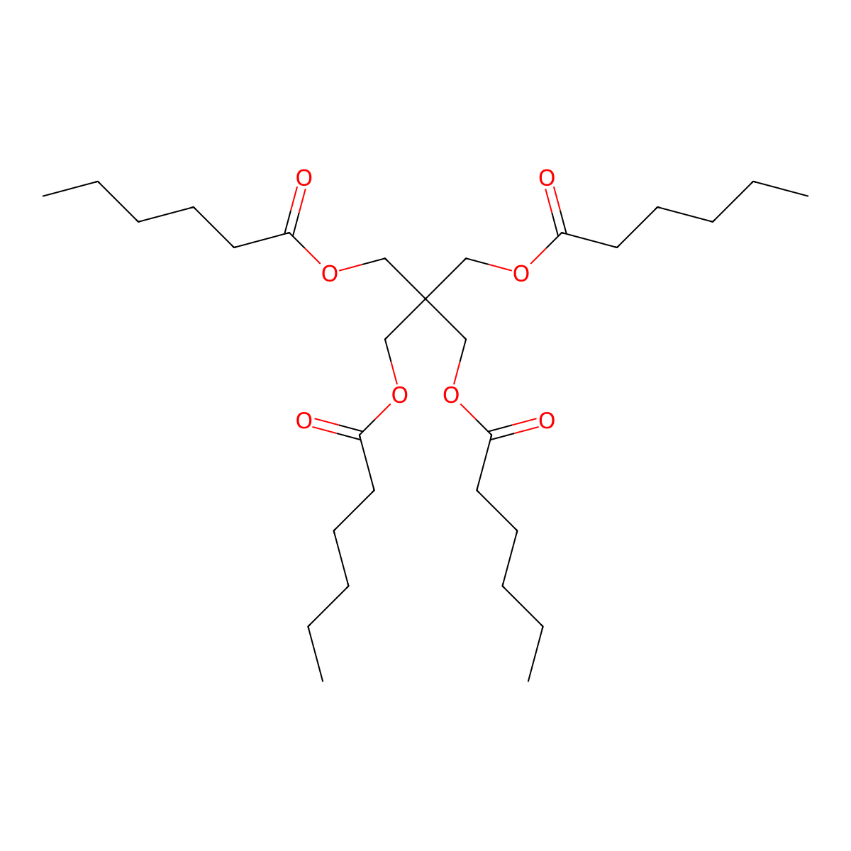 Pentaerythritol tetrahexanoate molecular structure, CAS 7445-47-8