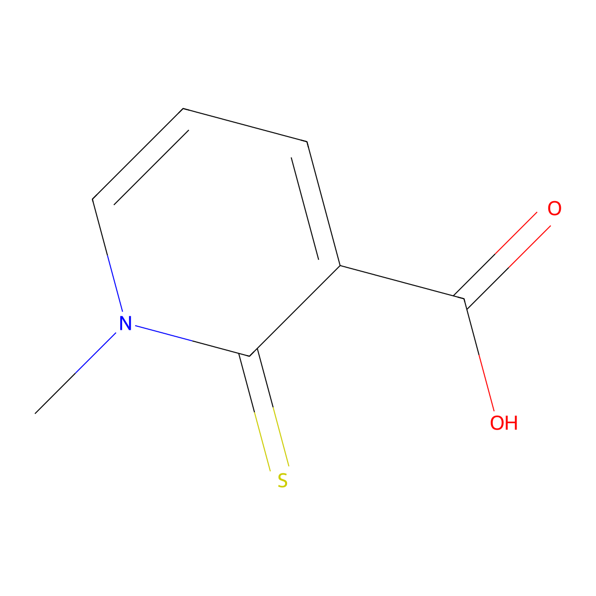 3-Pyridinecarboxylic acid, 1,2-dihydro-1-methyl-2-thioxo- molecular structure, CAS 74450-98-9