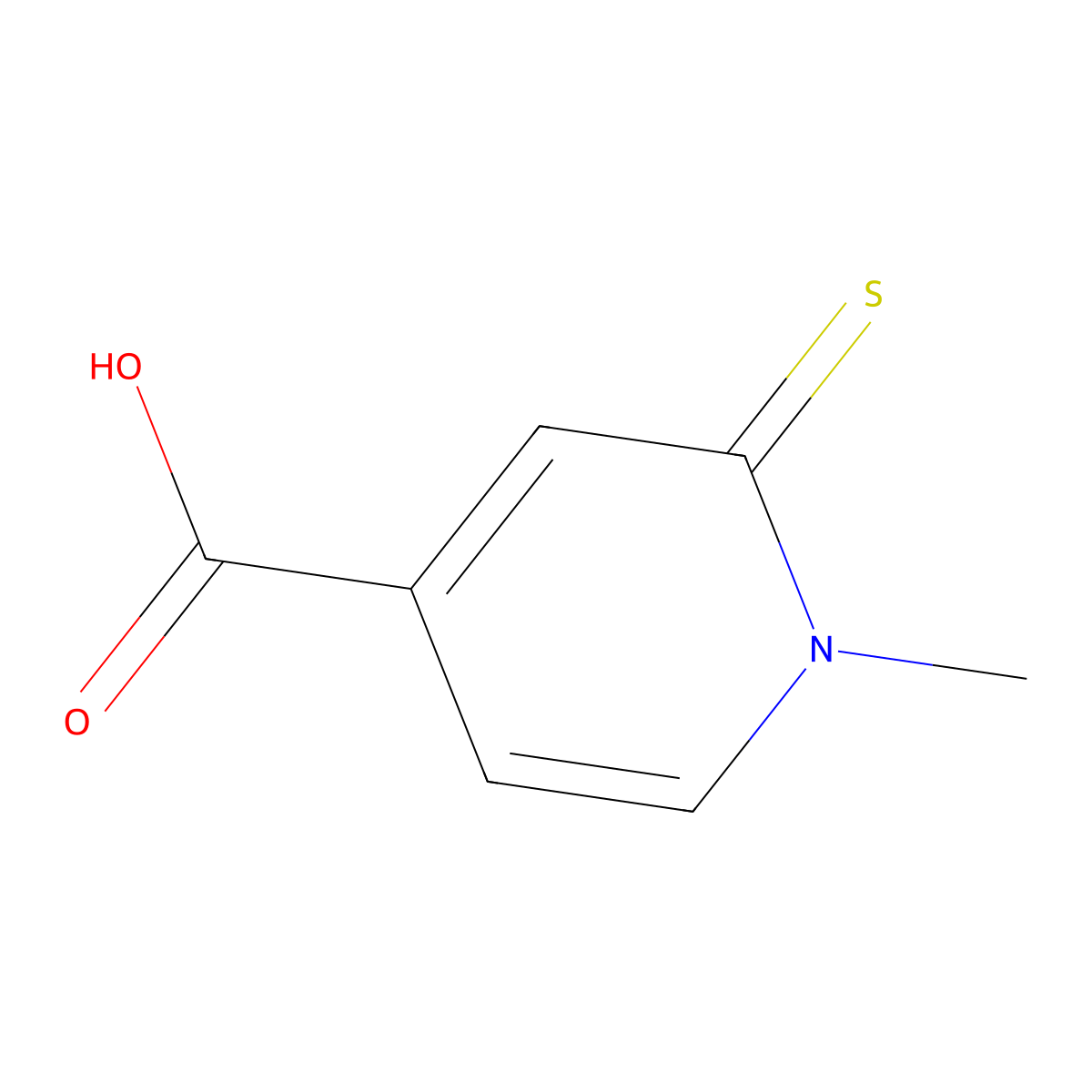 1-Methyl-2-sulfanylpyridinium-4-carboxylate molecular structure, CAS 74450-99-0