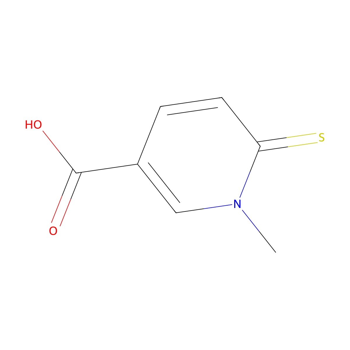 1-Methyl-6-sulfanylpyridinium-3-carboxylate molecular structure, CAS 74451-01-7