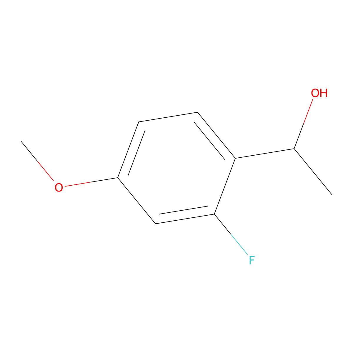 1-(2-Fluoro-4-methoxyphenyl)ethanol molecular structure, CAS 74457-87-7