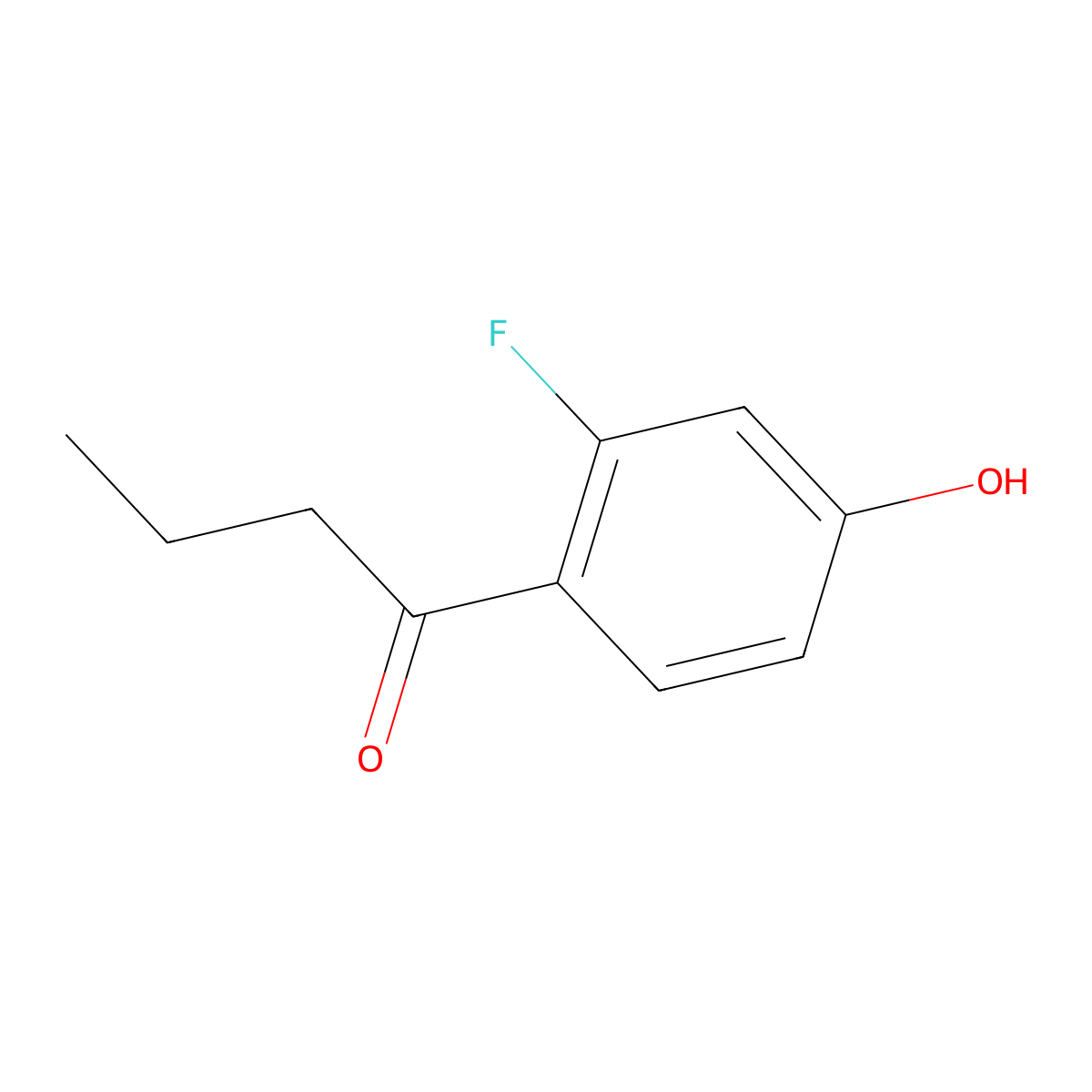 1-(2-Fluoro-4-hydroxyphenyl)-1-butanone molecular structure, CAS 74457-94-6