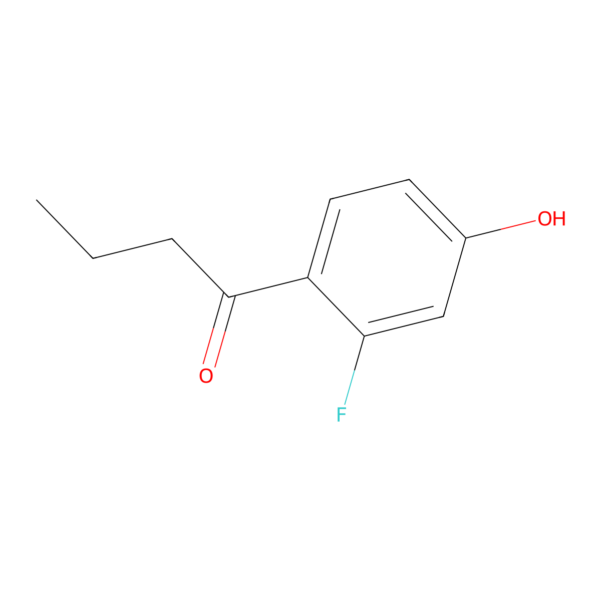 1-(2-Fluoro-4-hydroxyphenyl)-1-butanone molecular structure, CAS 74457-94-6