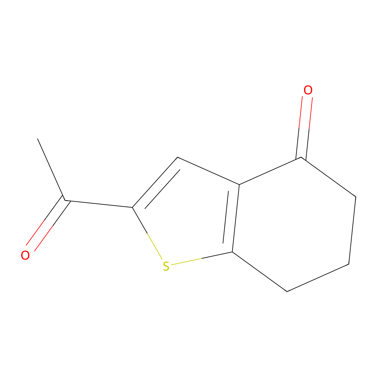 2-Acetyl-6,7-dihydrobenzo[b]thiophen-4(5H)-one molecular structure, CAS 74458-89-2