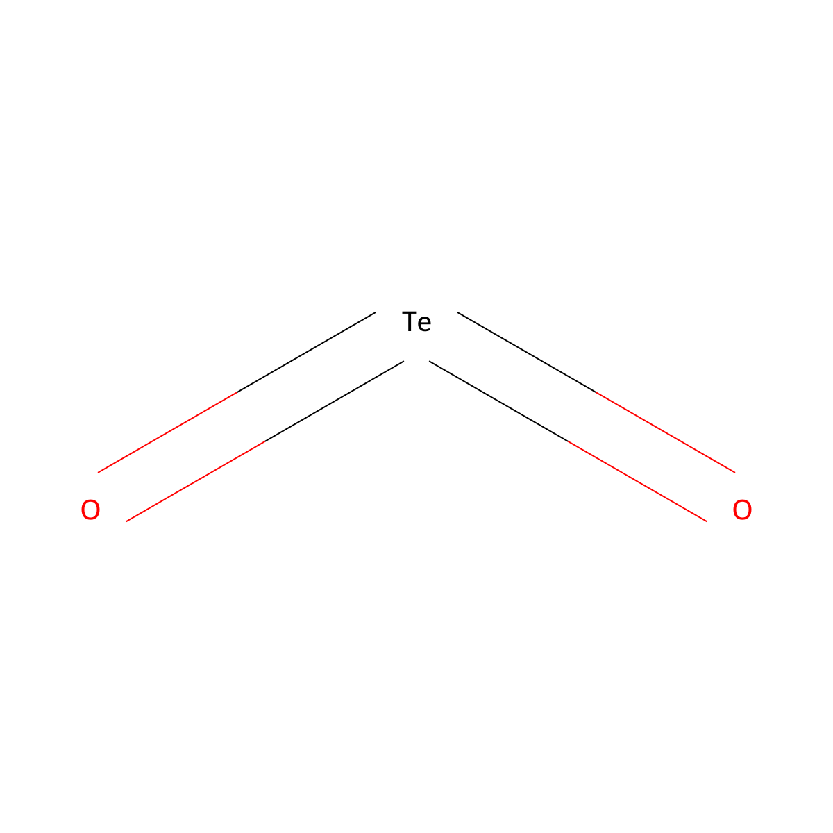 Tellurium dioxide molecular structure, CAS 7446-07-3
