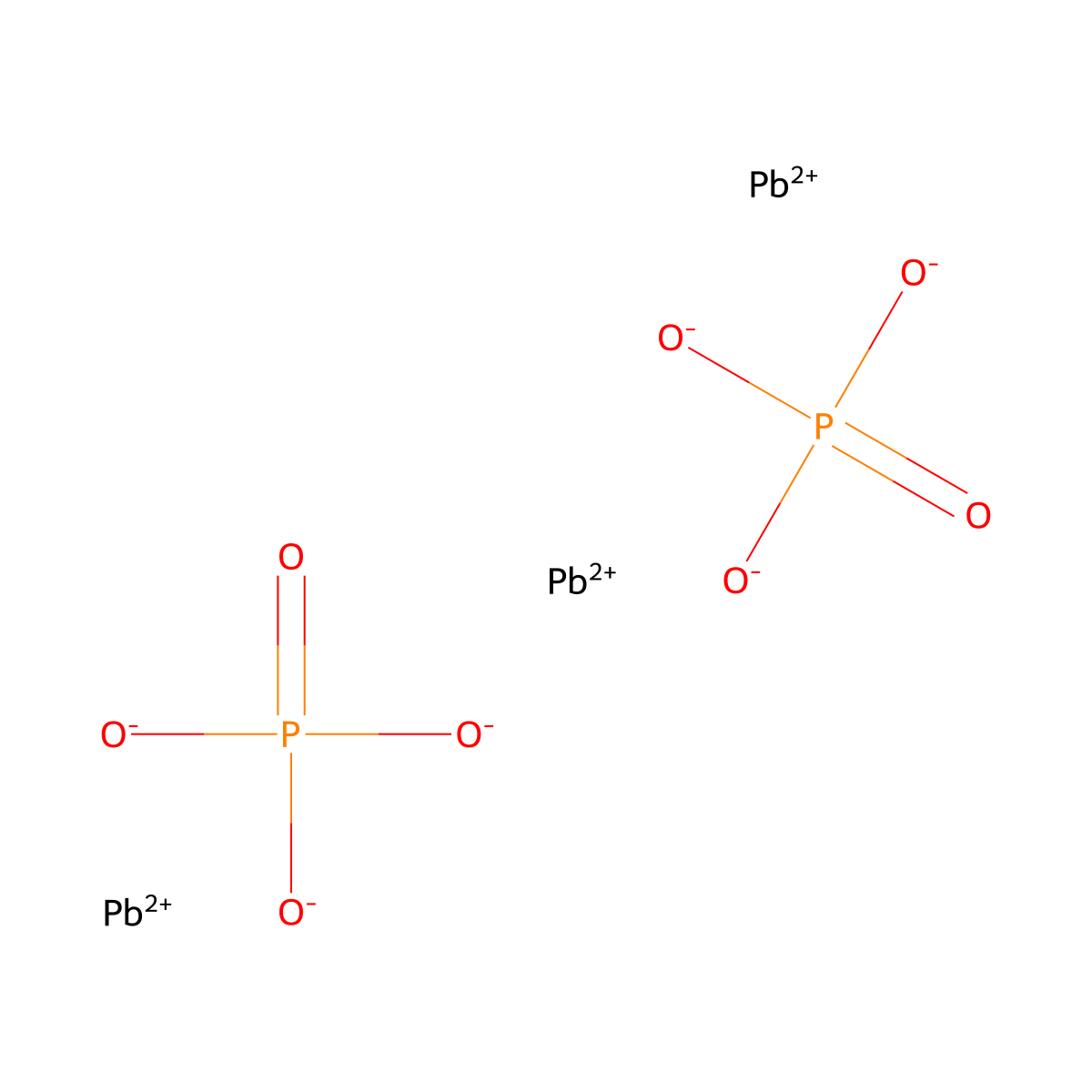 Phosphoric acid, lead(2+) salt (2:3) molecular structure, CAS 7446-27-7