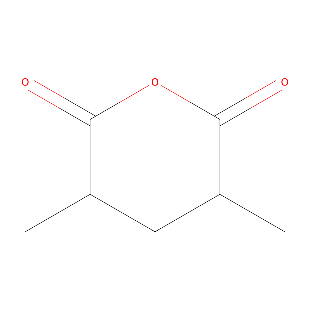 3,5-Dimethyloxane-2,6-dione molecular structure, CAS 7446-84-6