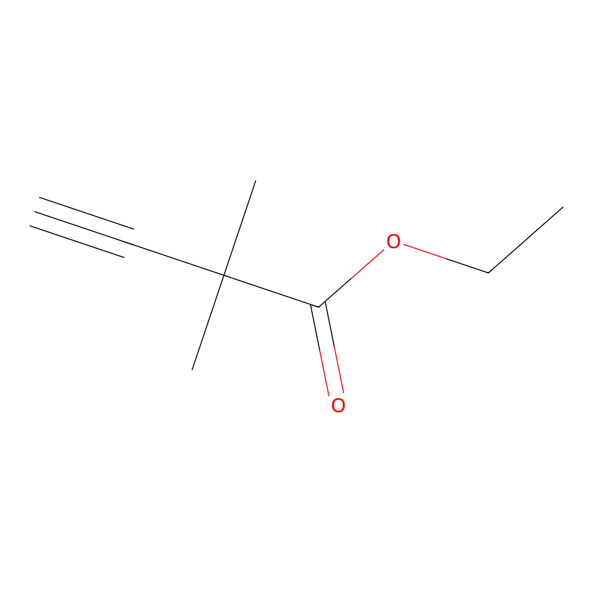 Ethyl 2,2-dimethylbut-3-ynoate molecular structure, CAS 74460-84-7