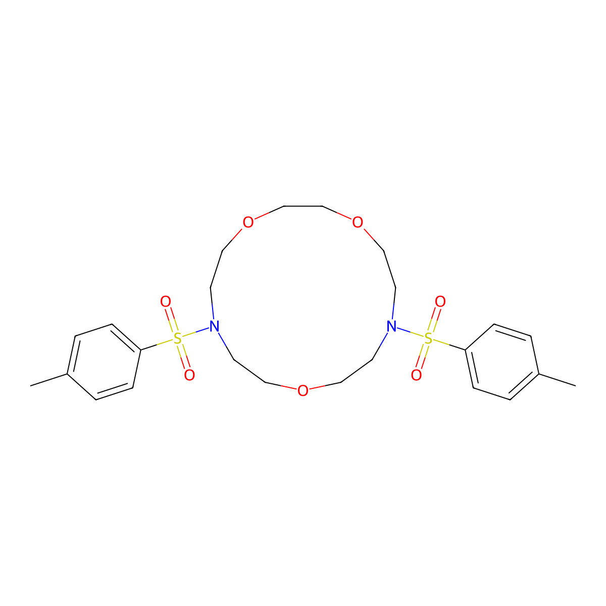 7,13-Ditosyl-1,4,10-trioxa-7,13-diazacyclopentadecane molecular structure, CAS 74461-33-9