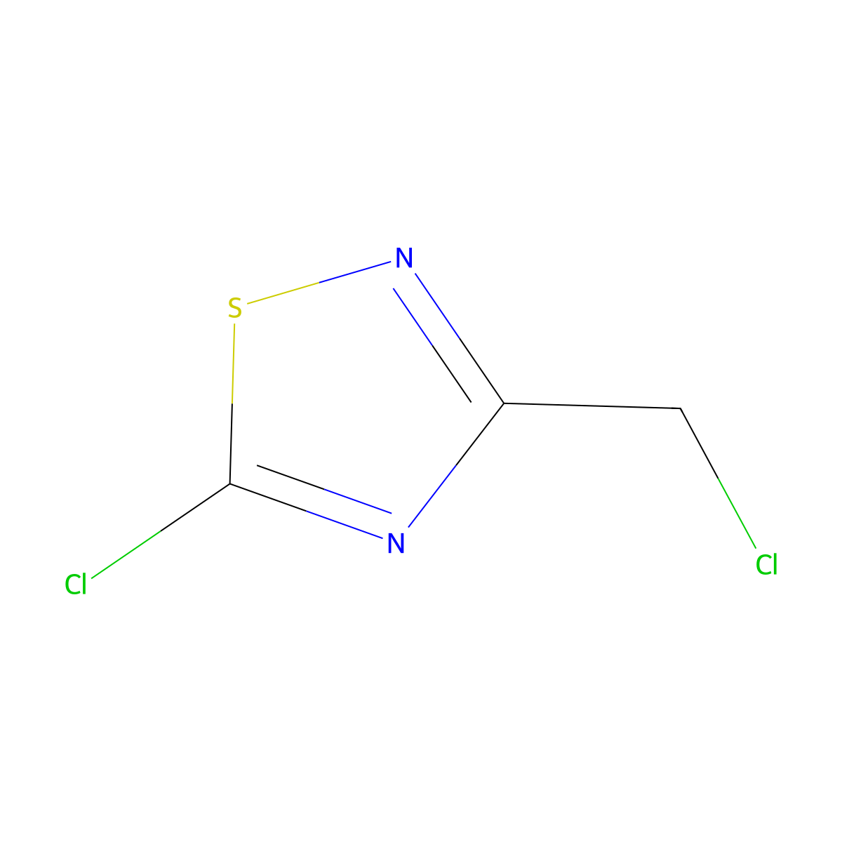 5-Chloro-3-(chloromethyl)-1,2,4-thiadiazole molecular structure, CAS 74461-64-6