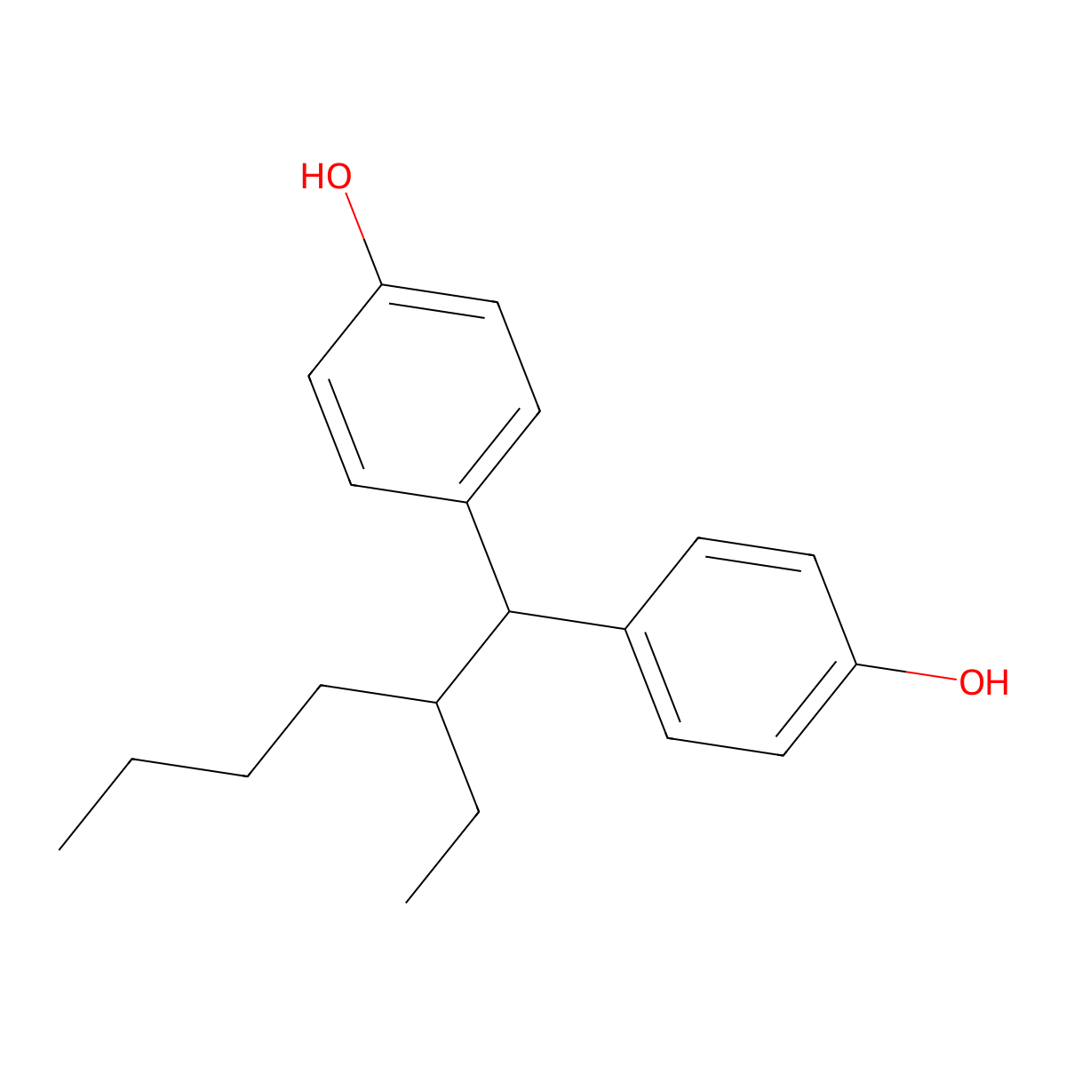 4-[2-Ethyl-1-(4-hydroxyphenyl)hexyl]phenol molecular structure, CAS 74462-02-5