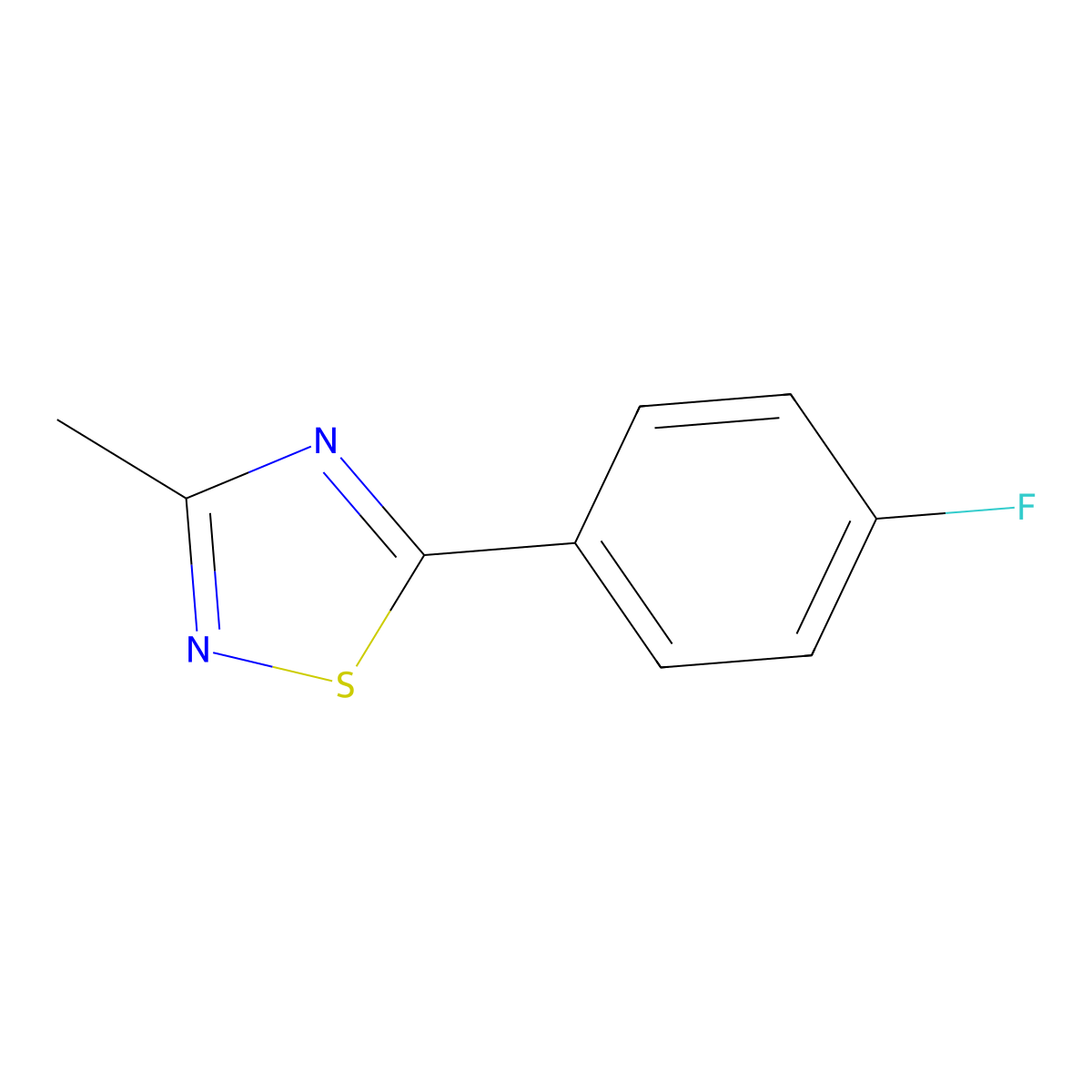 5-(4-Fluorophenyl)-3-methyl-1,2,4-thiadiazole molecular structure, CAS 74466-93-6
