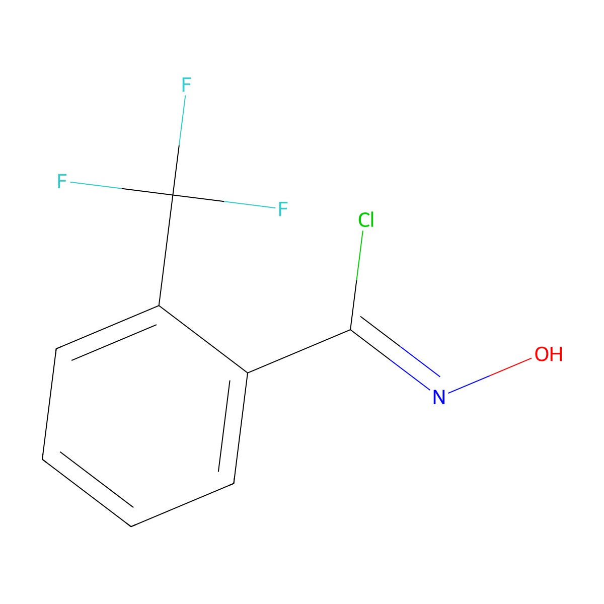 N-Hydroxy-2-(trifluoromethyl)benzimidoyl chloride molecular structure, CAS 74467-04-2