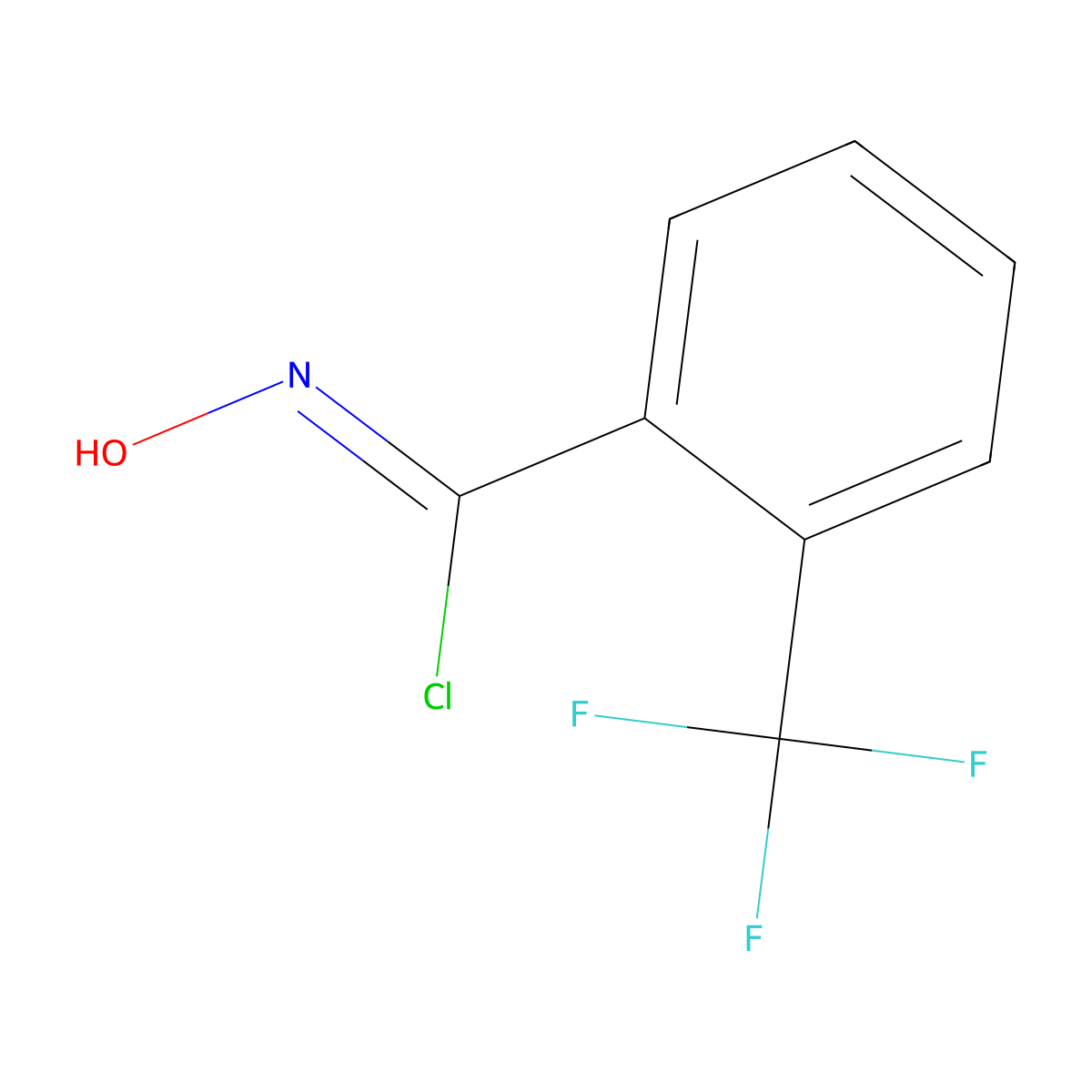 N-Hydroxy-2-(trifluoromethyl)benzimidoyl chloride molecular structure, CAS 74467-04-2