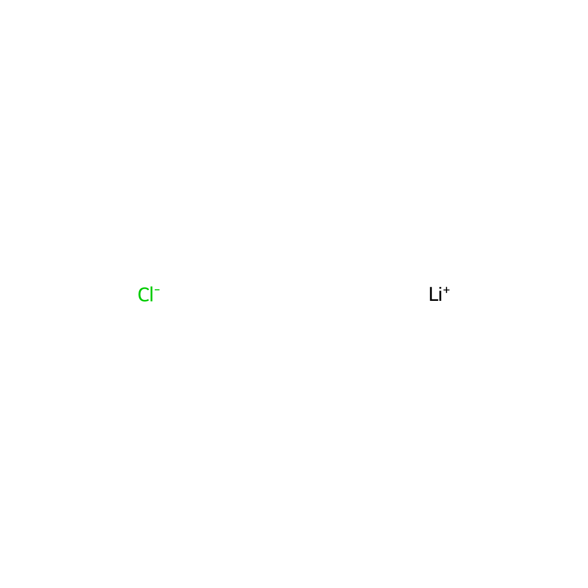 lithium chloride molecular structure, CAS 7447-41-8